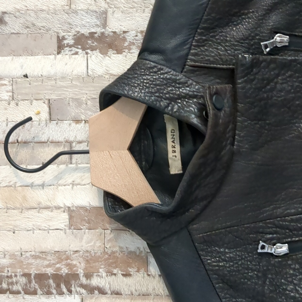 J Brand 100% Lamb Leather Biker Jacket - Picture 5 of 10